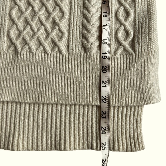Madewell Women’s Wool Blend Cable Knit Turtleneck Sweater Cream Ivory Warm Sz XS - Picture 5 of 10